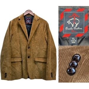 Brooks Brothers Corduroy Blazer 2-Button Coat Jacket XL Brown Derby Retro 3106